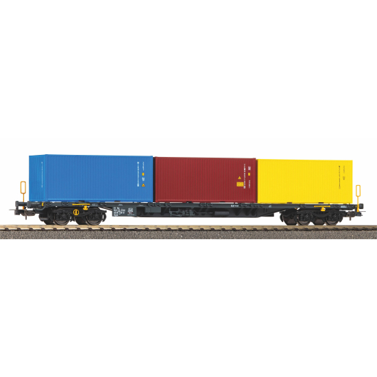 PIKO 24634 – Wagon platforma Sgnss ČD z 3 kontenerami, Epoka VI (H0, 1:87)